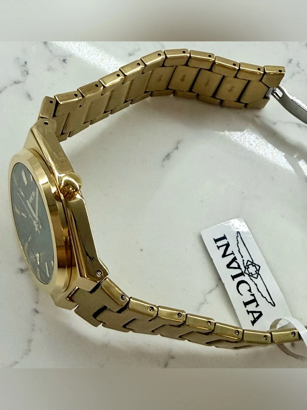 Invicta Celestial 69408 Men’s 40mm Gold Tone Black Dial Quartz Watch NWT